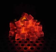 A charcoal briquette